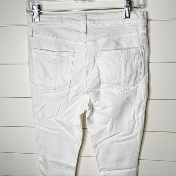 Rag & Bone High Rise Skinny Stretchy Finished Hem Classic Jeans White Size 28 - Picture 10 of 12